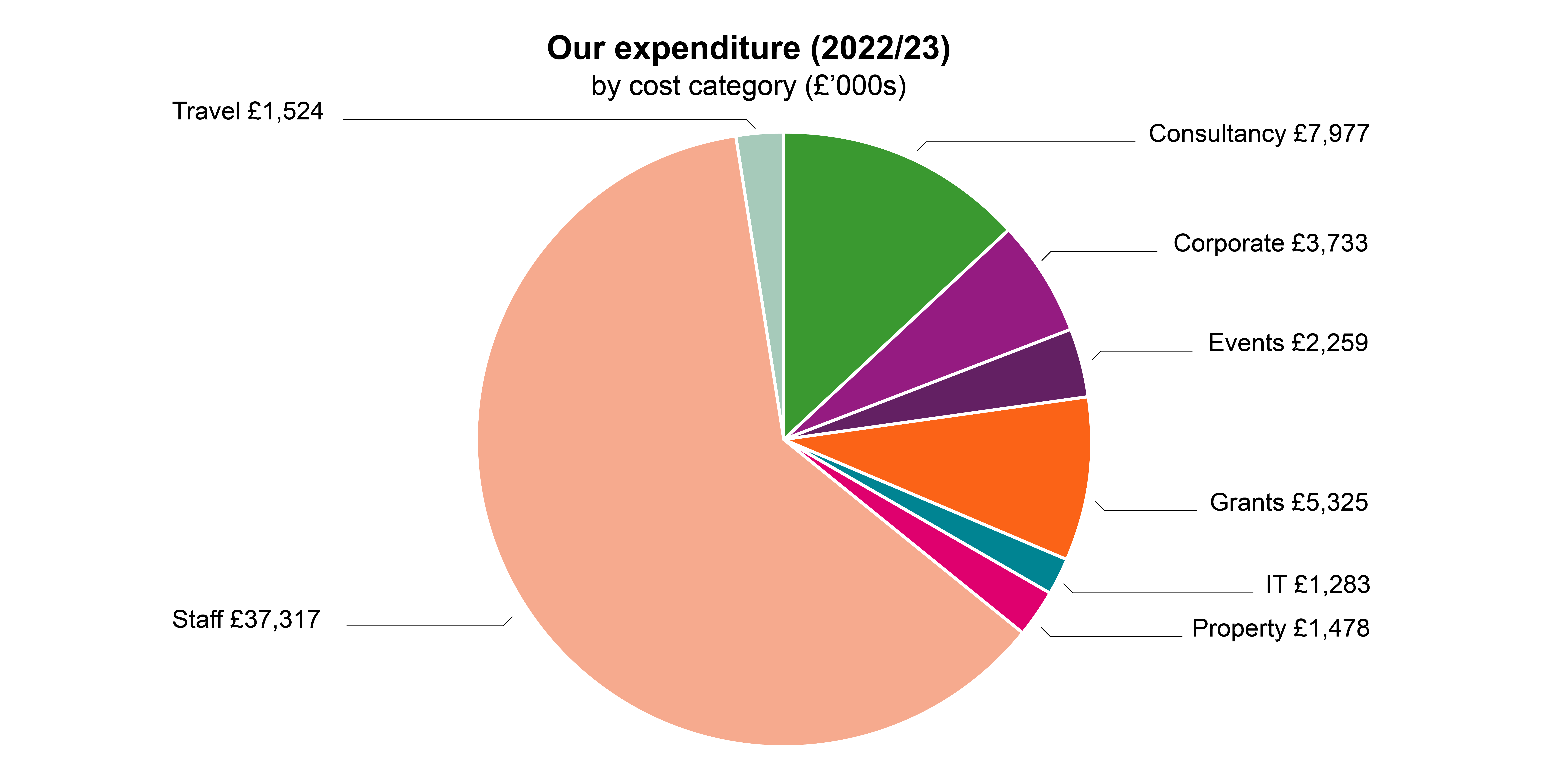 A pie chart showing the LGA's expenditure by cost category