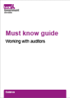 Purple text reading Must know guide and black text reading Working with auditors - on white background