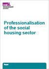 Professionalisation of the social housing sector in bold green text across a white page