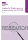 Leadership Academy end of programme survey 2018-19 COVER