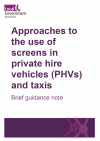Approaches to the use of screens in private hire vehicles (PHVs) and taxis (during the COVID-19 pandemic)