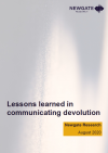 The pdf cover of 'Lessons learned in communicating devolution'