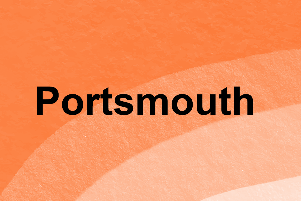 Orange background with text: Portsmouth