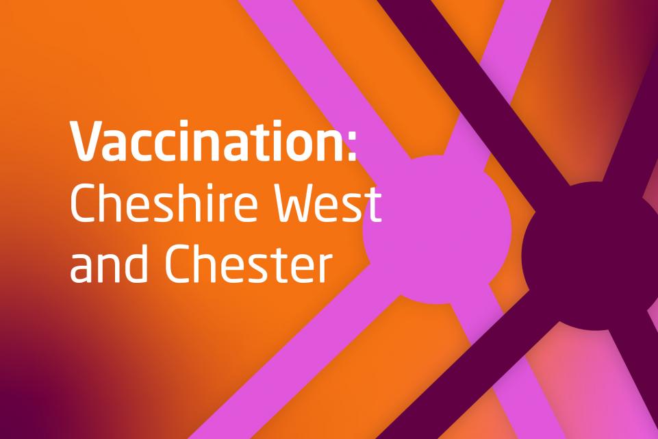 Wording Vaccination case study Cheshire West and Cheshire, orange back ground