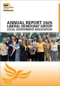 A photo of the LGA Lib Dems with the title Annual Report 2025
