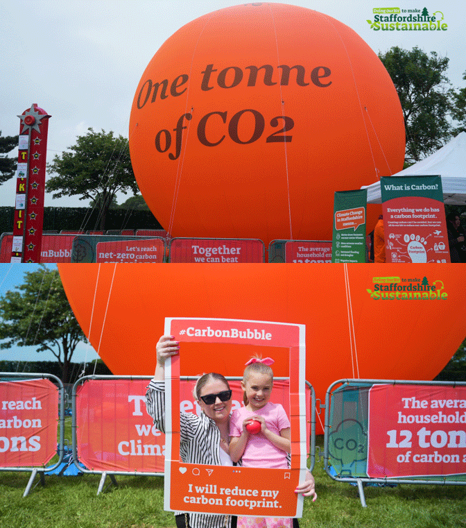 A giant orange inflatable CarbonBubble in Staffordshire