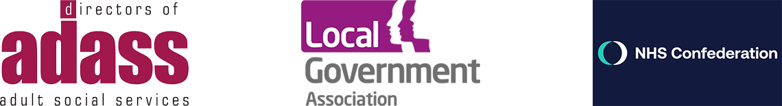 ADASS, NHS Confederation and LGA logos