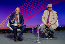 Kevin Hollinrake and Cllr Kevin Bentley at the 2025 LGA Conference
