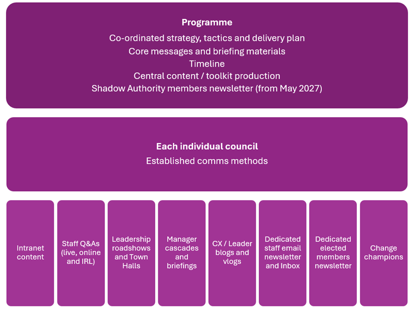 Delivery structure showing coordinated strategy and delivery plan