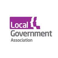 LGA logo - purple and grey text on white background