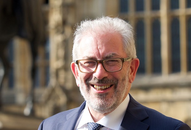 lord Kerslake in front of the House of Lords