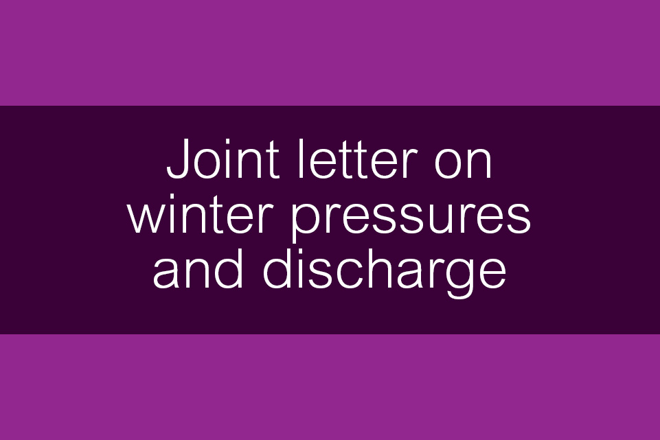 Joint letter on winter pressure and discharge 