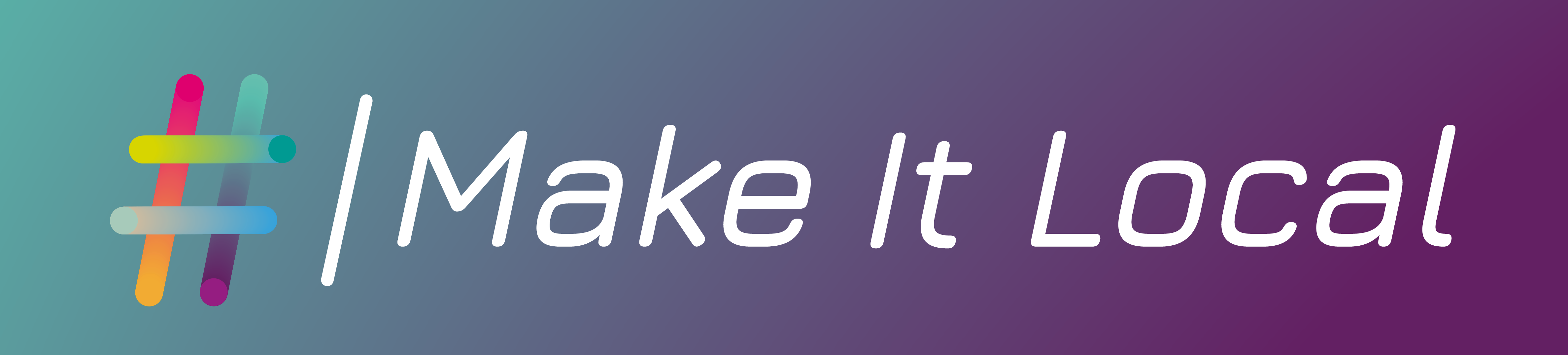 Multi-coloured hashtag text to the right of it that says Make It Local