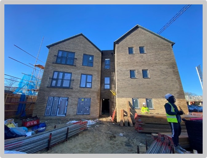 Photo of completed housing on site