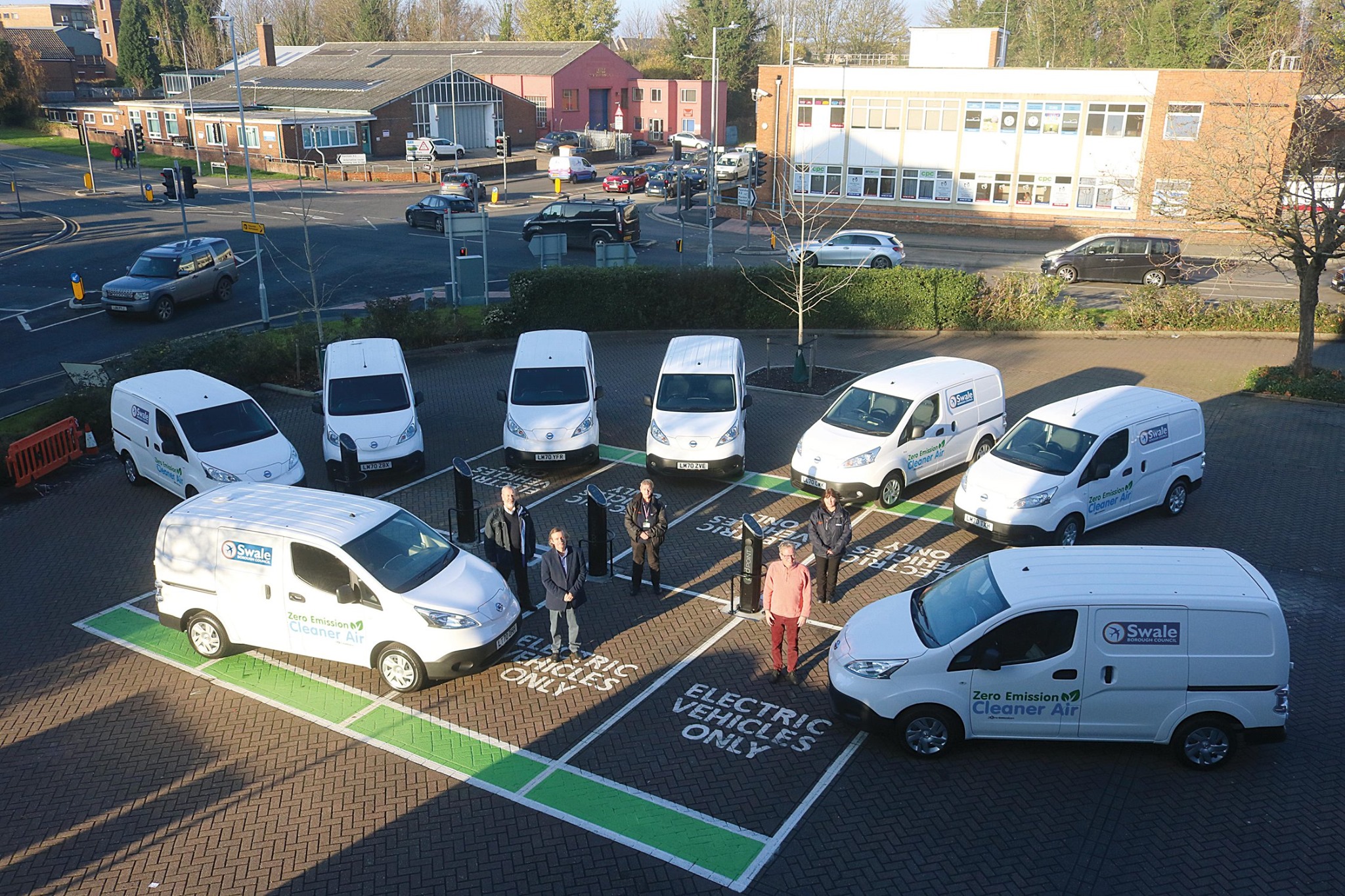 Nine electric vehicles and staff from Swale council