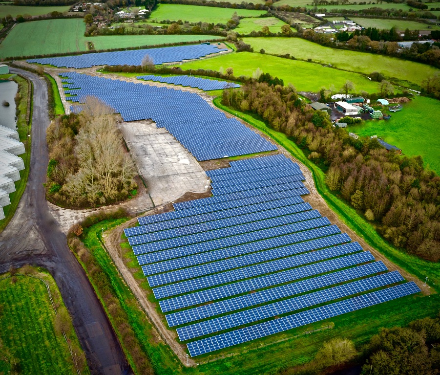West Sussex County Council solar farm from above