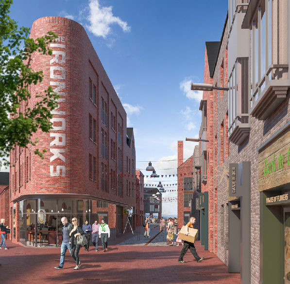An indicative image of the new development. The building will stand on the site of the old Victorian Ironworks that once existed in North Street’.