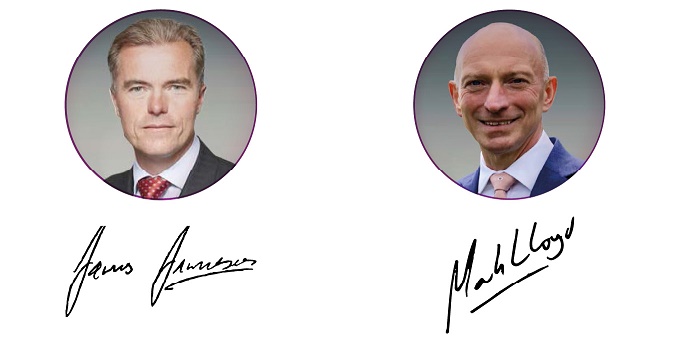 Headshots of Cllr James Jamieson and Mark Lloyd with their respective signatures underneath
