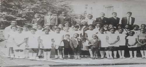 Photo of local piano tutor and students 1962 Ladbroke Grove, West London