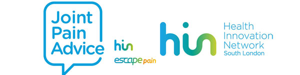 Joint pain advice and health innovation logos