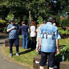 Young horticultural volunteers in park