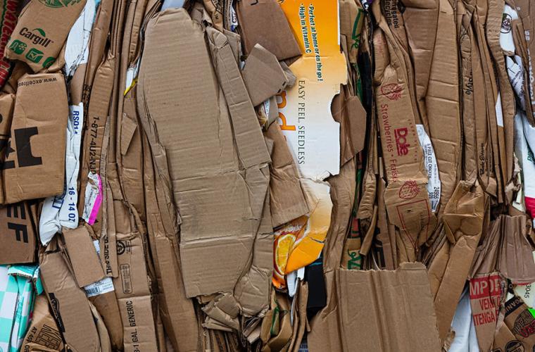 Cardboard boxes being recycled