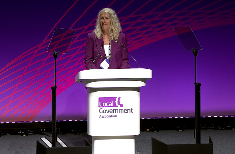 Louise speaking at LGA conference