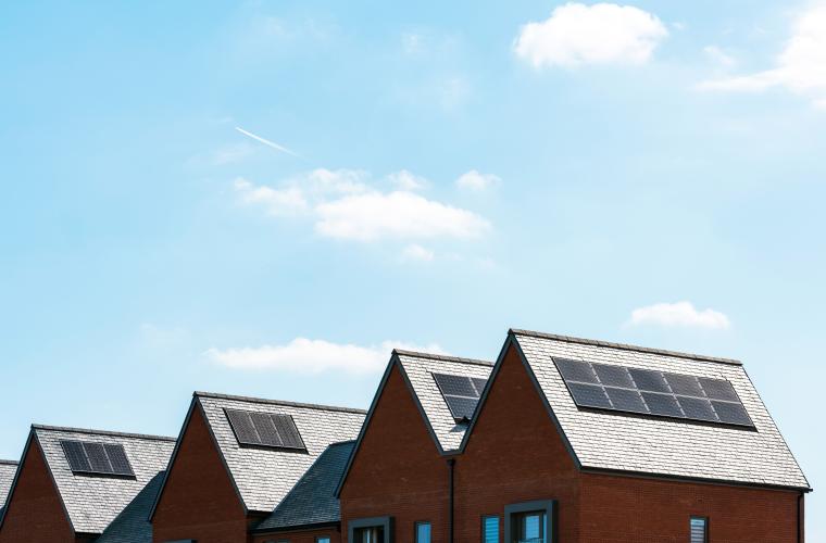 houses with solar panel