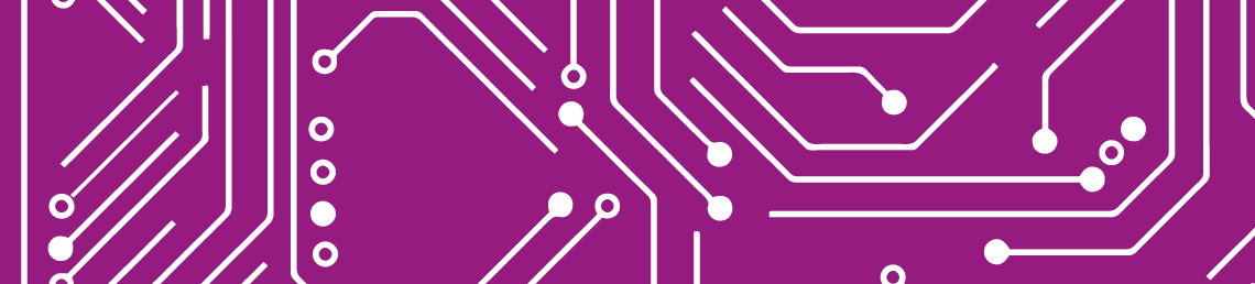 Decorative pink banner for cyber security strategy stage