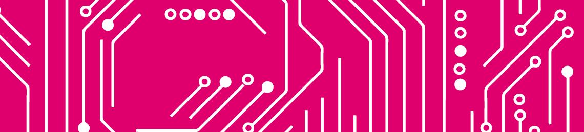 Decorative pink banner for cyber security tender stage