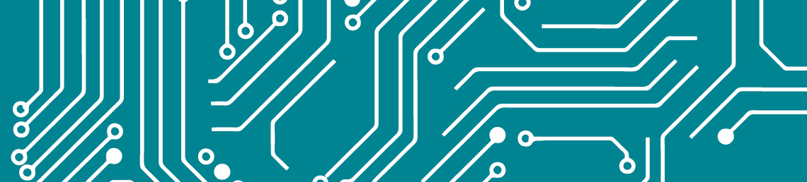 Decorative aquamarine banner for cyber security contract stage