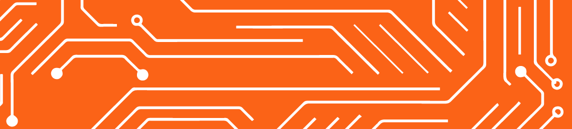 Decorative orange banner for cyber security management stage