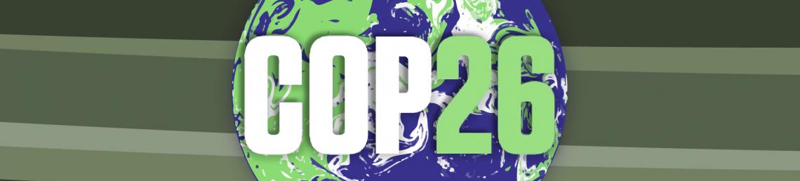 COP26 logo on net zero branded background