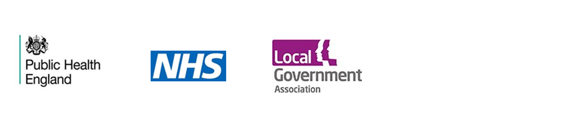 Logos of Public Health England, LGA and NHS
