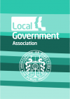 Turquoise graphic with Local Gov Association and Association for directors of public health
