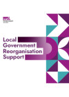  Local Government Reorganisation Support in bold purple letters with purple and turquoise patterns to the side