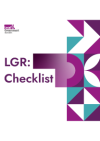 LGR toolkit: Checklist in purple text with a purple and teal pattern