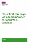 White cover publication saying Your first ten days as a lead member for children's services in green writing