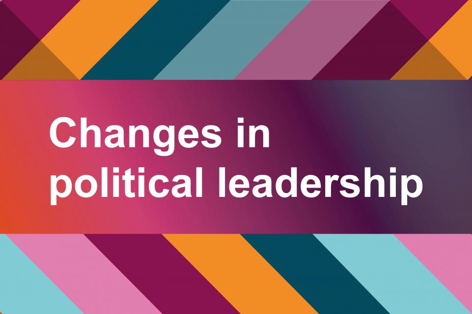 Decorative image with text Changes in political leadership