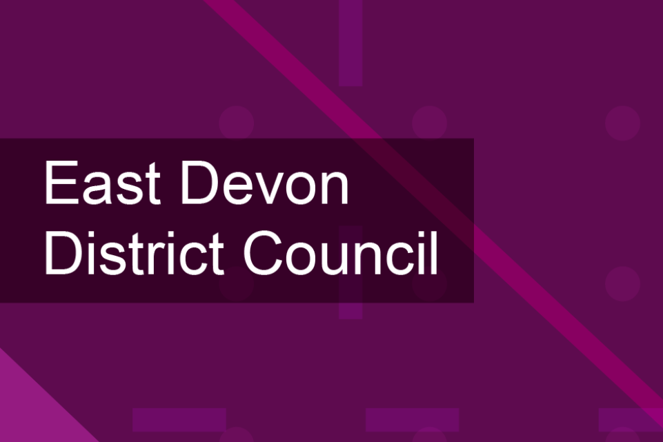 Purple background with the text East Devon District Council