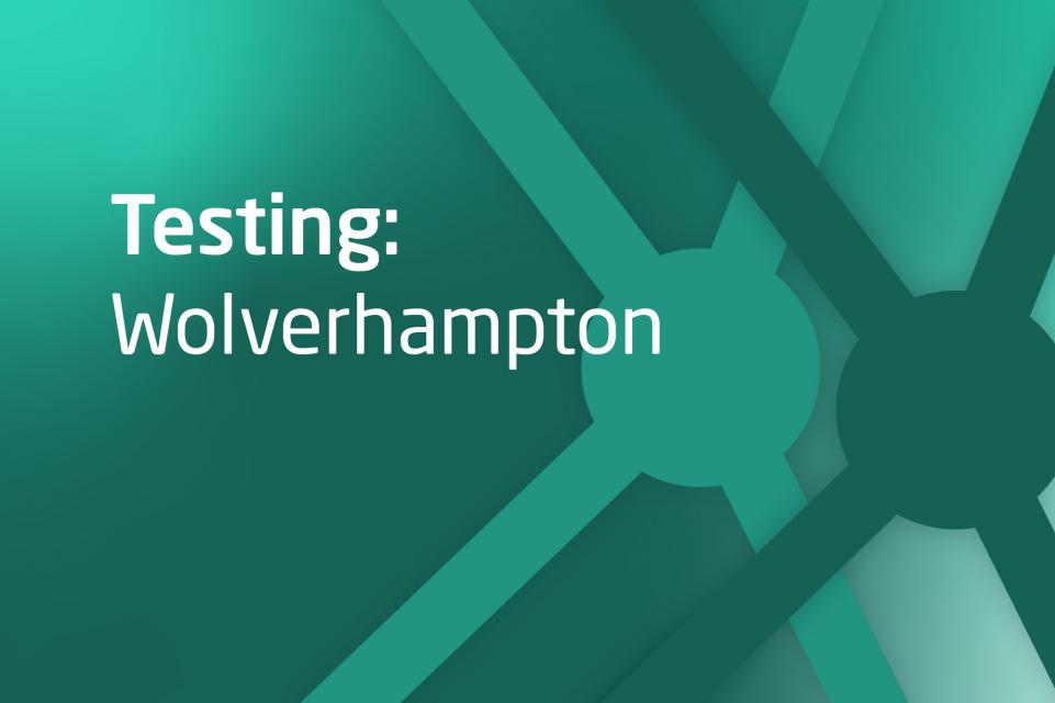 Graphic with text Testing Wolverhampton 