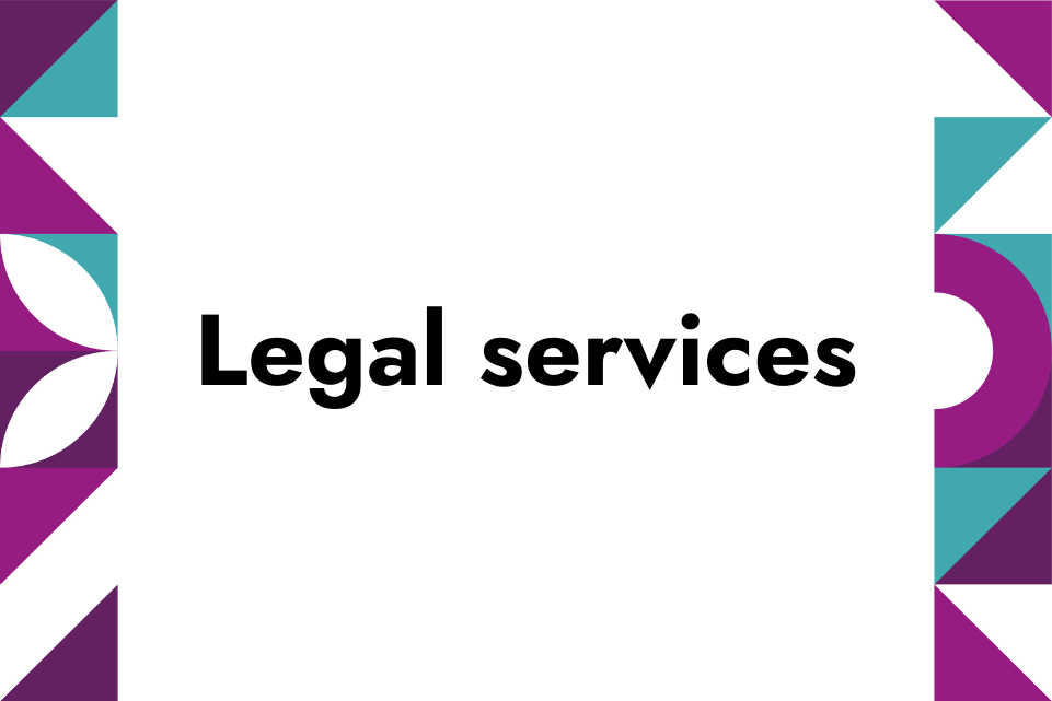 Legal services in bold black text