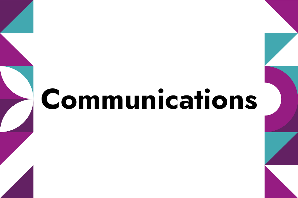 Communications in bold black text