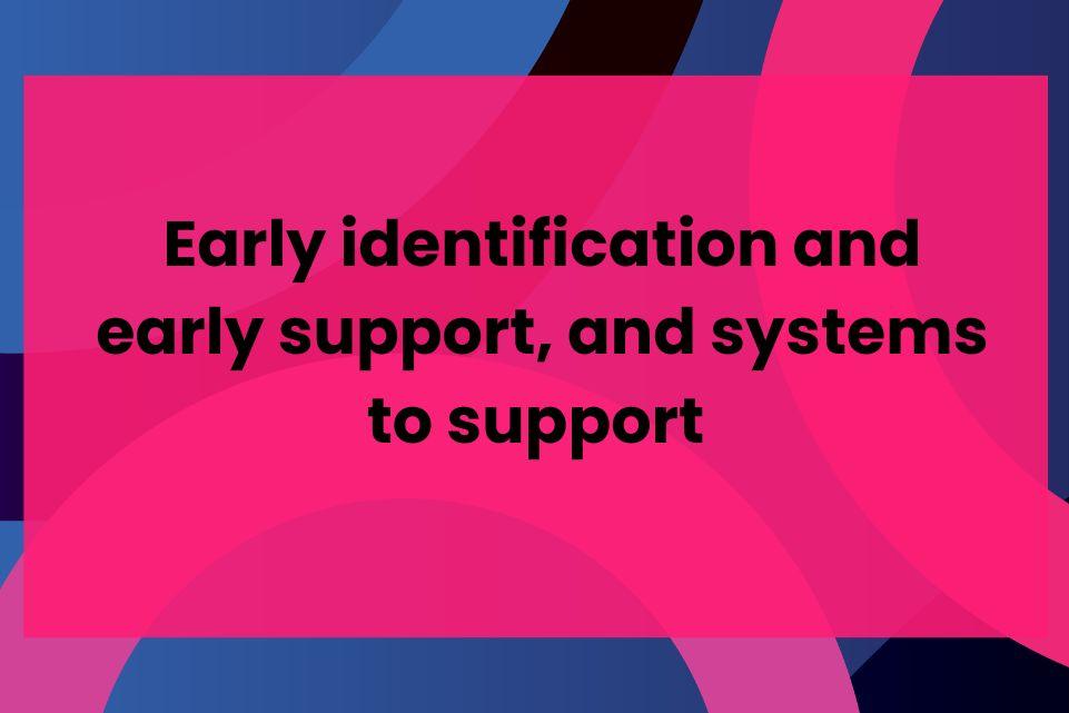 Early identification and early support, and systems to support 