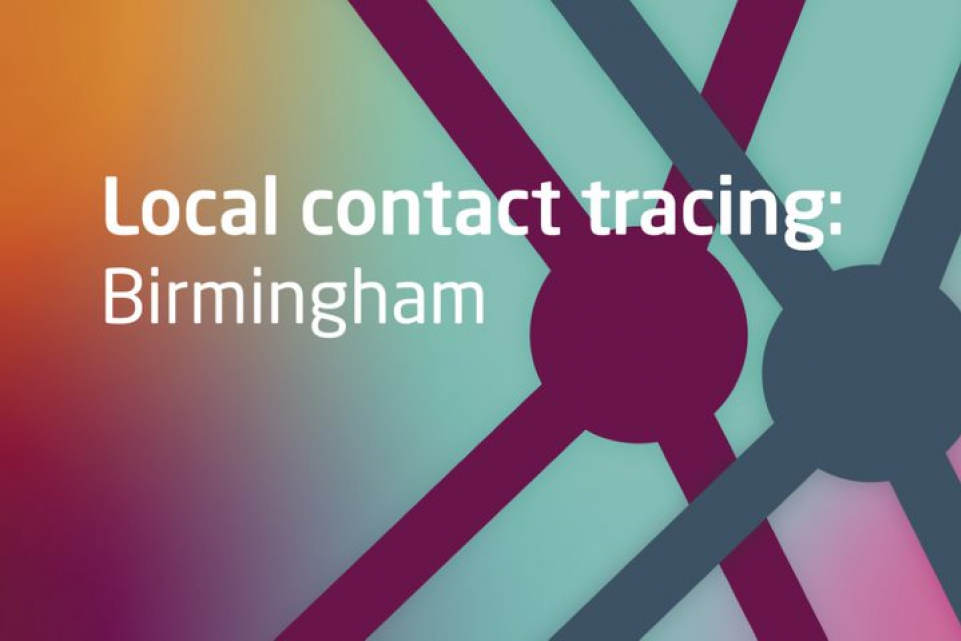 Text: Local contact tracing: Birmingham