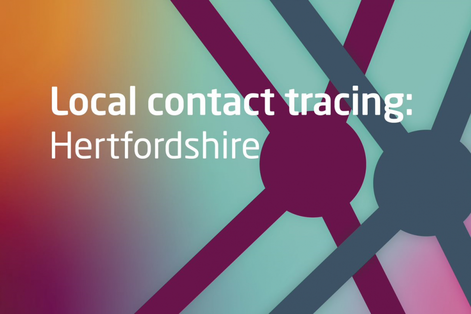 Text: local contact tracing: Hertfordshire