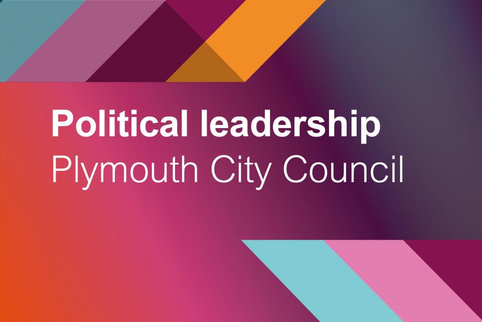 Graphic with text political leadership Plymouth City Council 